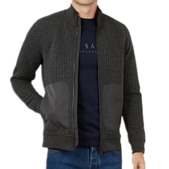 Ted Baker Other - Ted Baker London Quilted Funnel Neck Jacket Charcoal Gray Size 4/Large